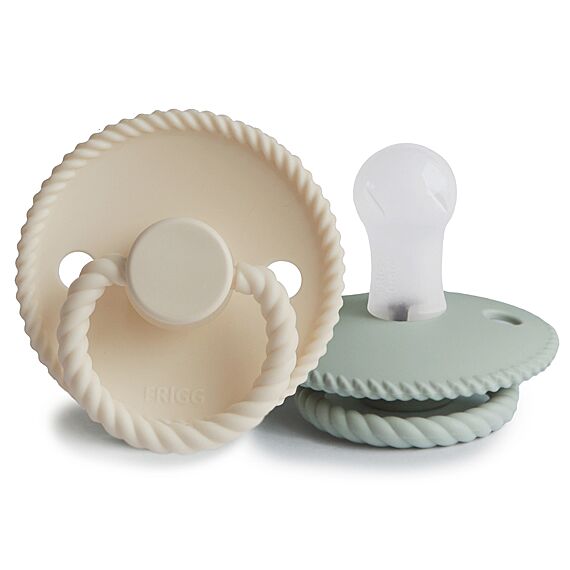 Frigg Rope Fopspenen Siliconen Cream/Sage - Set Van 2