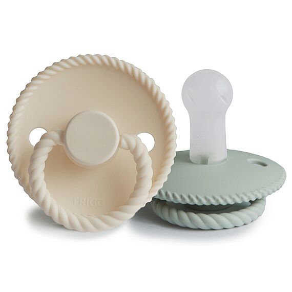 Frigg Rope Fopspenen Siliconen Cream/Sage - Set Van 2