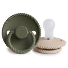 Frigg Rope Fopspenen Siliconen Croissant/Olive - Set Van 2