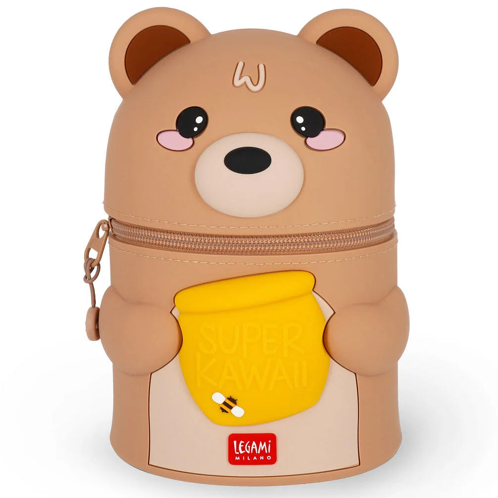 XL Pennenzak Super Kawaii 2-In-1 Silicone Pencil Case - Teddy Bear