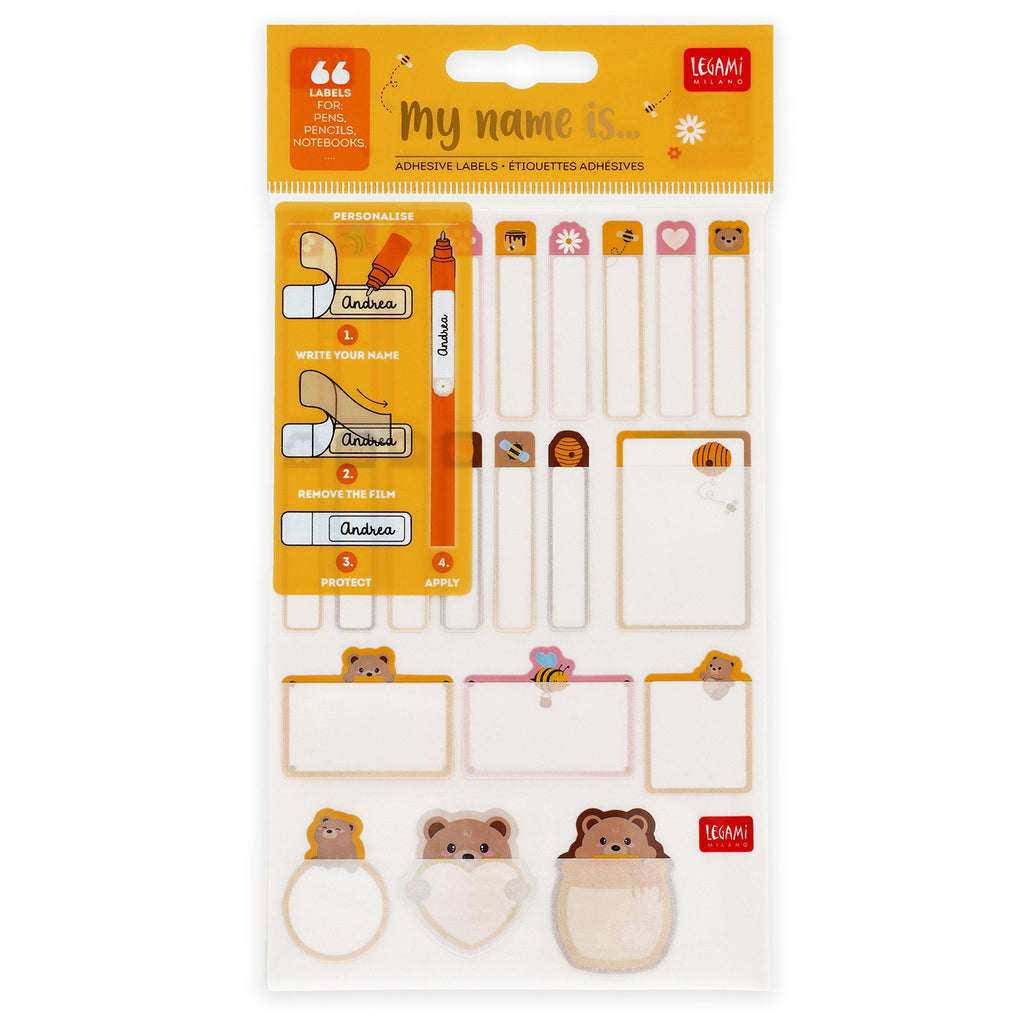 Naamlalbels My Name Is… - Set Of 66 Adhesive Labels Teddy