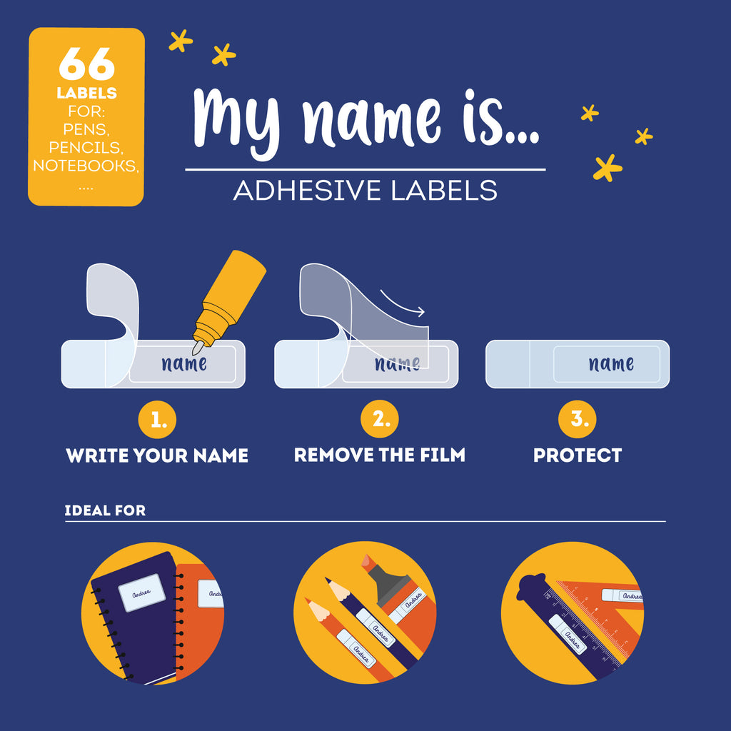 Naamlabels My Name Is… - Set van 66 Adhesive Labels Space