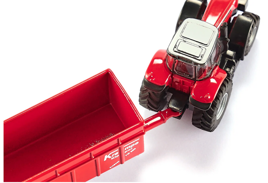 Massey Ferguson tractor met aanhanger 1:87