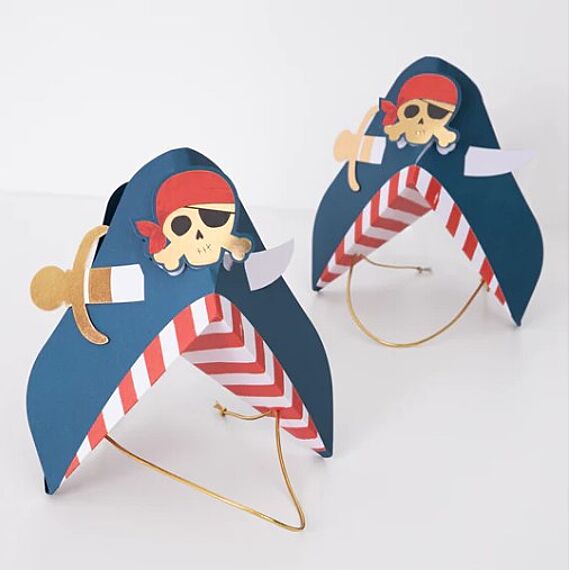 Blue Pirate Party Hats