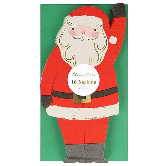 Servetten Jolly Christmas Santa Napkins - Set Van 16