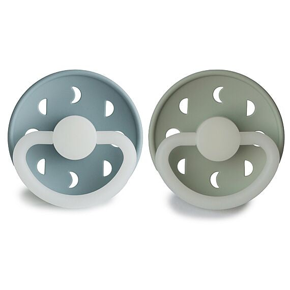 Frigg Moon Night Siliconen Fopspenen Stone Blue/Sage - Set Van 2