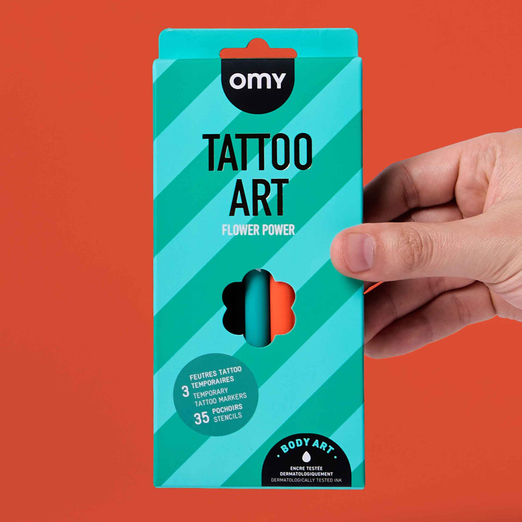 Set van 3 tattoo pennen Tattoo Art Flower Power