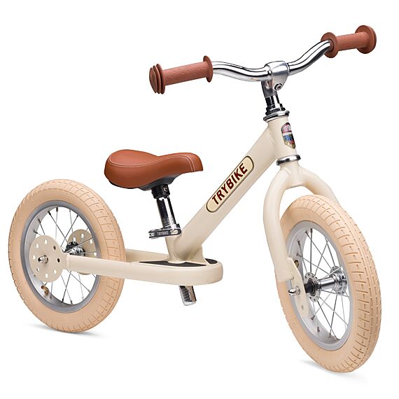 Stalen Loopfiets Trybike Steel Bike Vintage Matt Cream