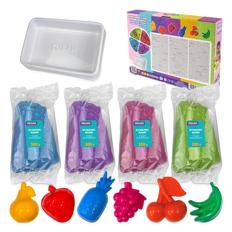Sensorisch speelzand met vormpjes - Tubi Frutti