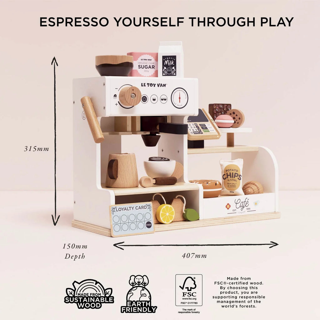 Grote houten koffiemachine - Barista Café Shop
