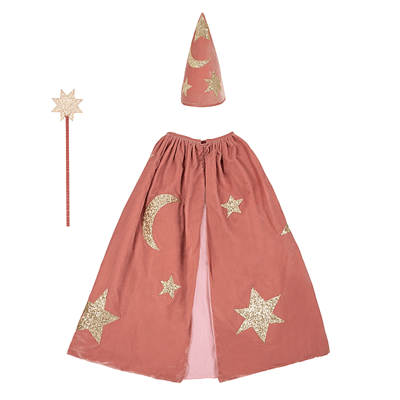 Verkleedcape Pink Velvet Wizard Costume | 3-6 Jaar