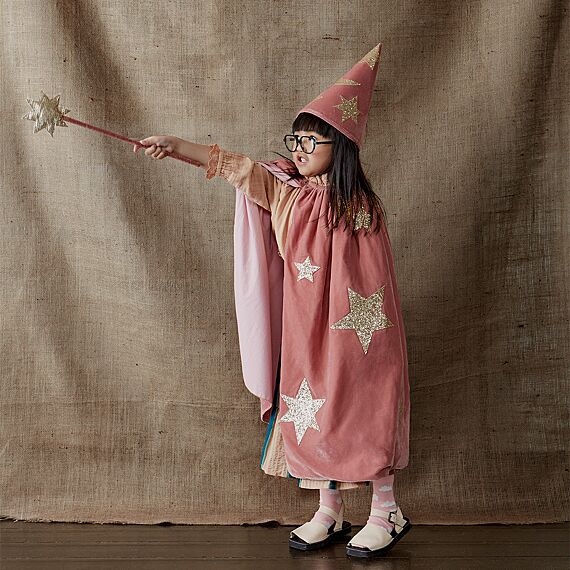 Verkleedcape Pink Velvet Wizard Costume | 3-6 Jaar