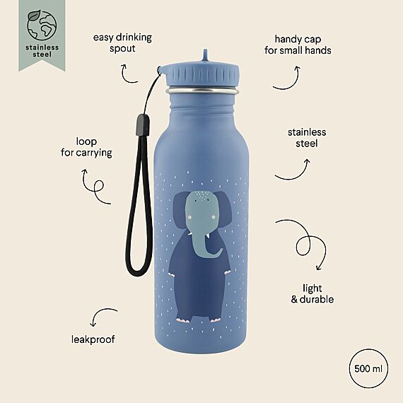 Stalen Drinkfles Mrs. Elephant - 500 Ml