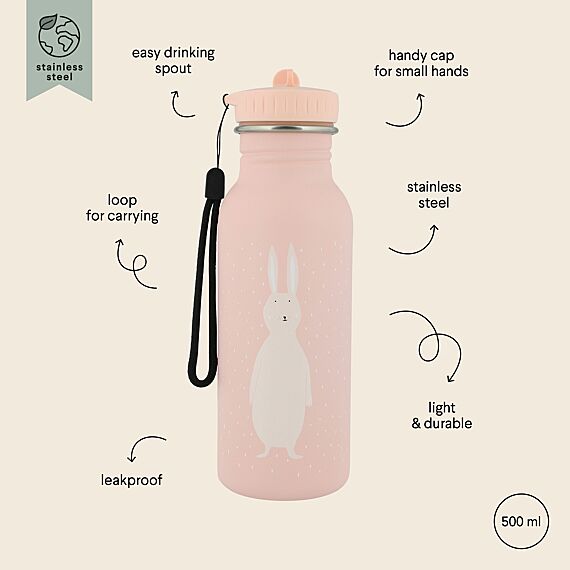 Stalen Drinkfles Mrs. Rabbit -  500 Ml