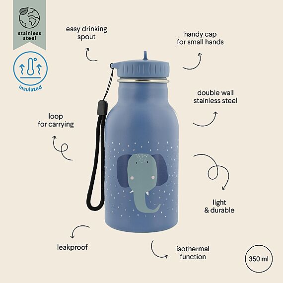 Stalen Drinkfles Mrs. Elephant - 350 Ml