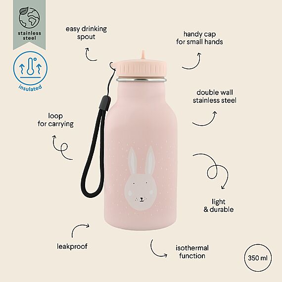 Stalen Drinkfles Mrs. Rabbit - 350 Ml