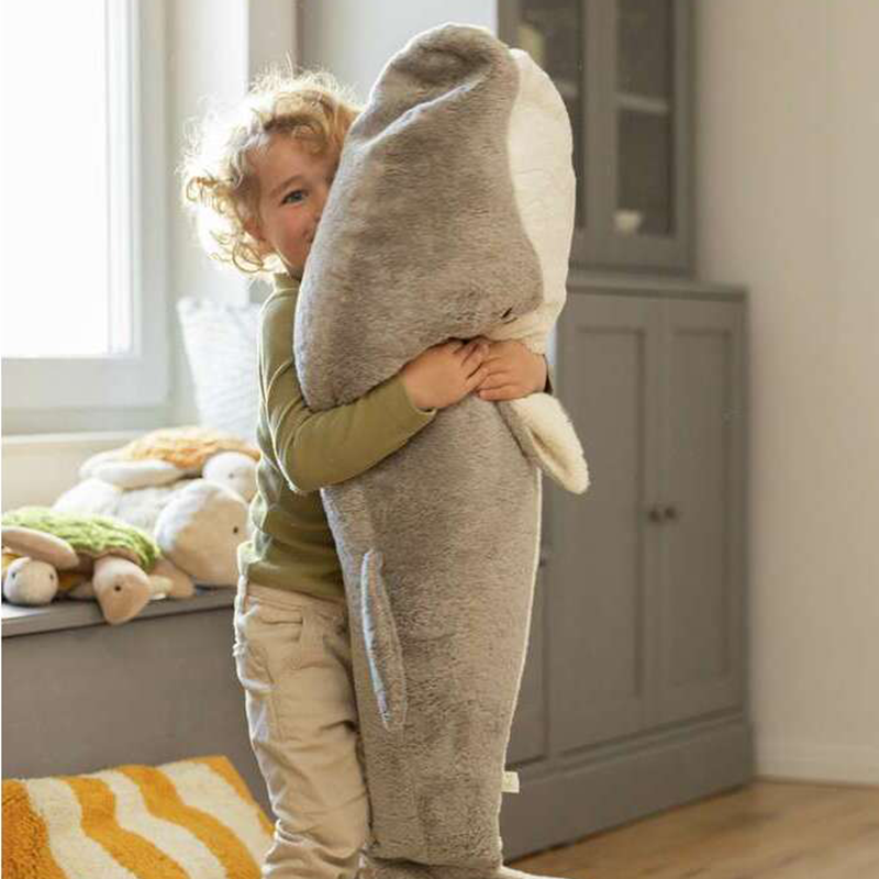 Grote Warmteknuffel Giant Whale Grey - 123 cm