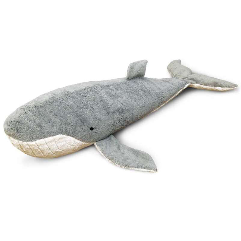 Grote Warmteknuffel Giant Whale Grey - 123 cm