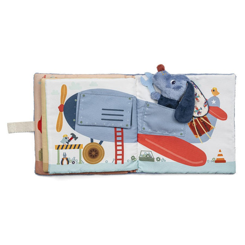 Activiteitenboek met vingerpopje - De Garage Van Jules - Babyboekjes Lilliputiens - In den Olifant