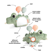 Activiteitenspeeltje met spiegel - Activity floor mirror Croco Green - Activiteitenspeelgoed Done by Deer - In den Olifant