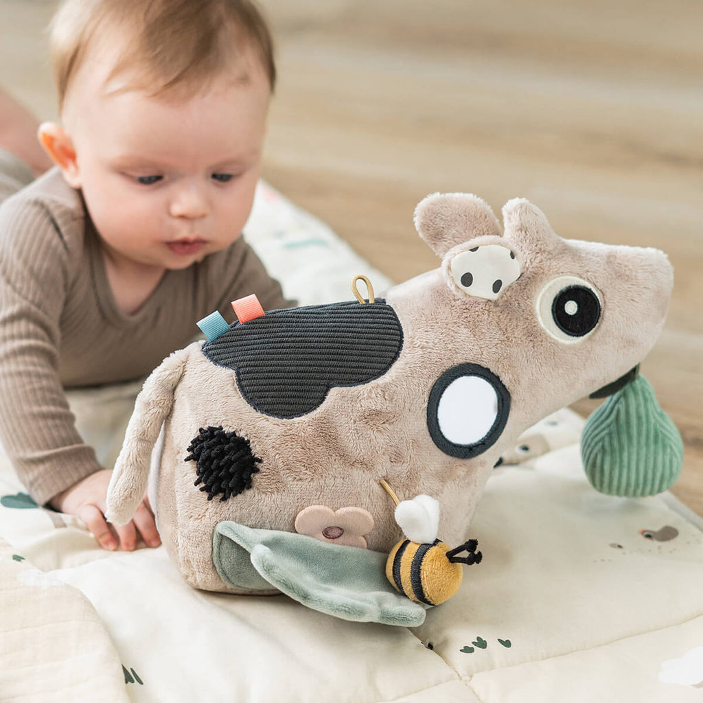 Activiteitenspeeltje met spiegel - Activity floor mirror Dotti Sand - Activiteitenspeelgoed Done by Deer - In den Olifant