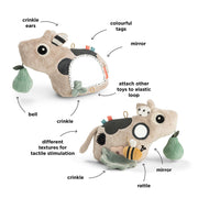 Activiteitenspeeltje met spiegel - Activity floor mirror Dotti Sand - Activiteitenspeelgoed Done by Deer - In den Olifant