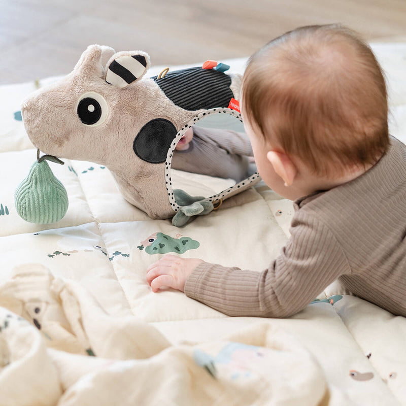 Activiteitenspeeltje met spiegel - Activity floor mirror Dotti Sand - Activiteitenspeelgoed Done by Deer - In den Olifant