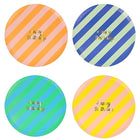 Feestborden Striped Happy Birthday Side Plates - Set Van 8