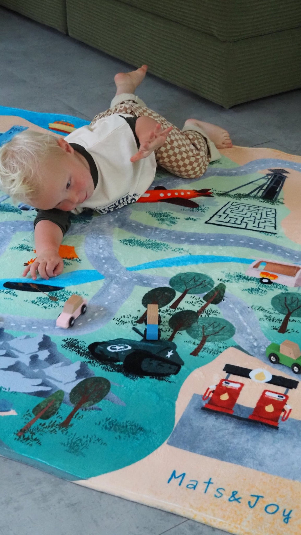 Auto Speelmat België - 130 x 180 cm - Speelmatten en - bogen Mats & Joy - In den Olifant