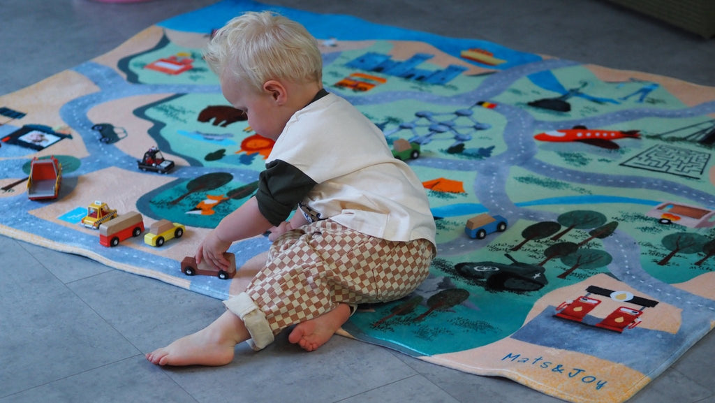 Auto Speelmat België - 130 x 180 cm - Speelmatten en - bogen Mats & Joy - In den Olifant