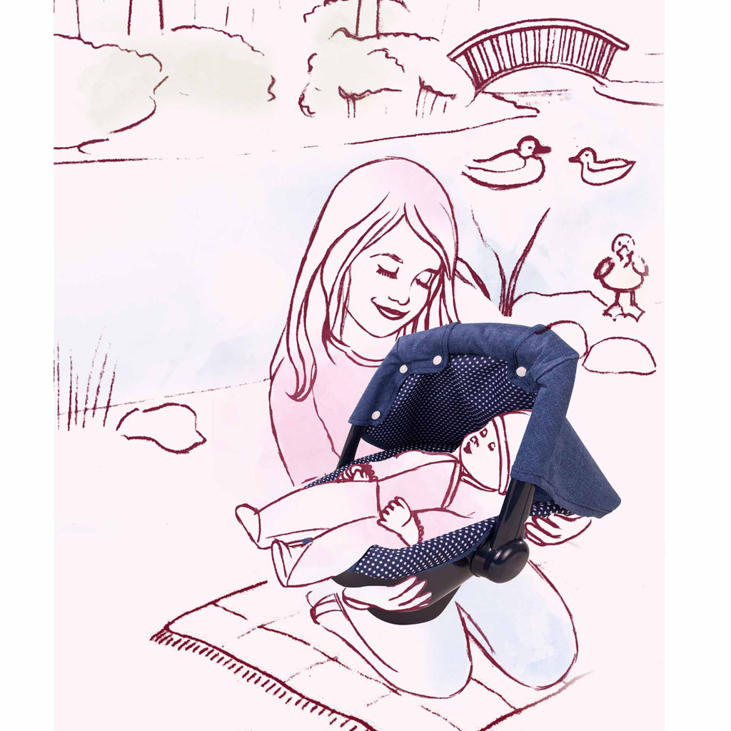 Autostoel voor poppen Needful Things Denim & Spots - Poppenaccessoires Götz - In den Olifant