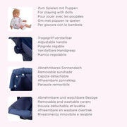 Autostoel voor poppen Needful Things Denim & Spots - Poppenaccessoires Götz - In den Olifant