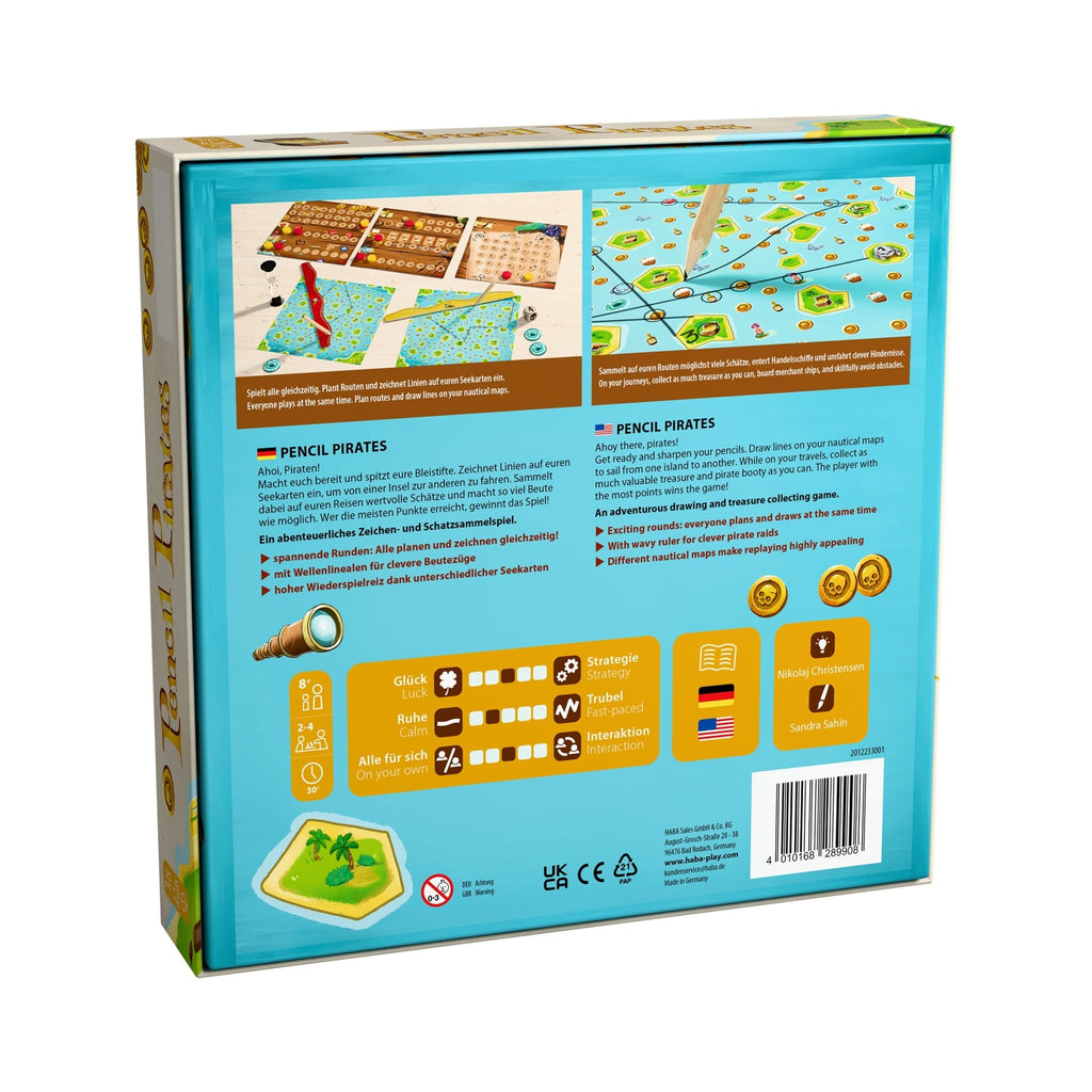 Avontuurlijk teken - en planningsspel - Pencil Pirates - Behendigheidspellen Haba - In den Olifant