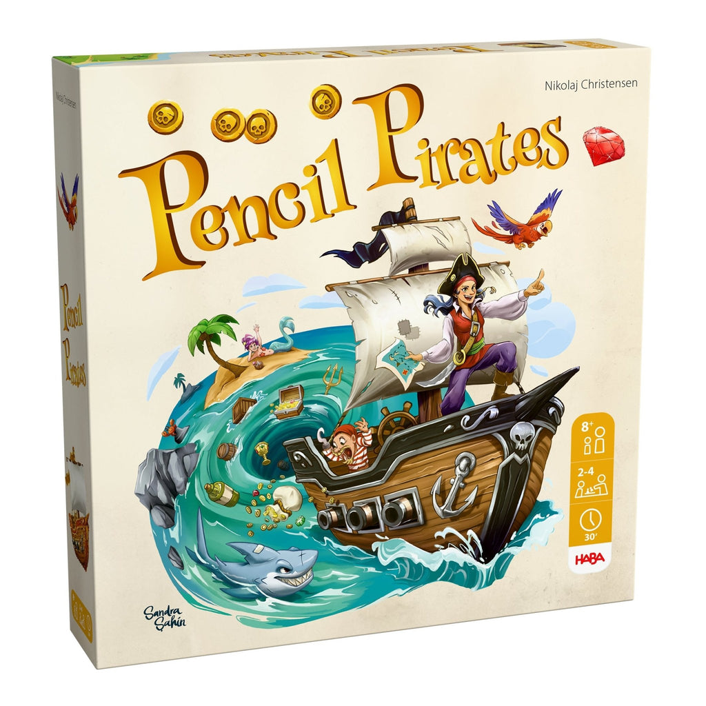 Avontuurlijk teken - en planningsspel - Pencil Pirates - Behendigheidspellen Haba - In den Olifant