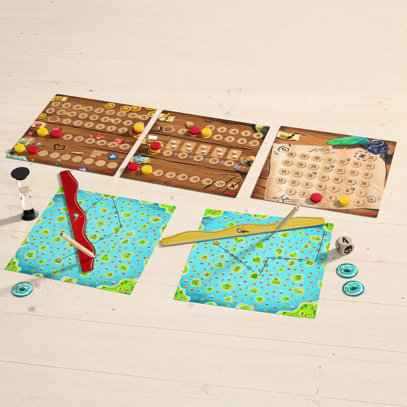 Avontuurlijk teken - en planningsspel - Pencil Pirates - Behendigheidspellen Haba - In den Olifant