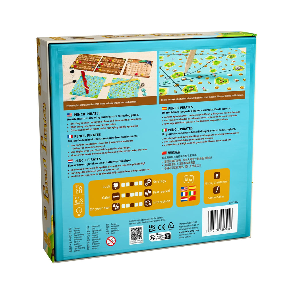 Avontuurlijk teken - en planningsspel - Pencil Pirates - Behendigheidspellen Haba - In den Olifant