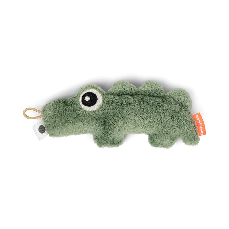 Babyspeeltje Tiny sensory rattle Croco Green - 17 cm - Rammelaars Done by Deer - In den Olifant