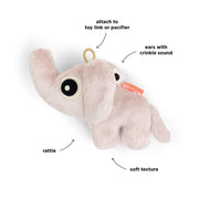 Babyspeeltje Tiny Sensory Rattle Elphee Powder - 10 cm - Rammelaars Done by Deer - In den Olifant