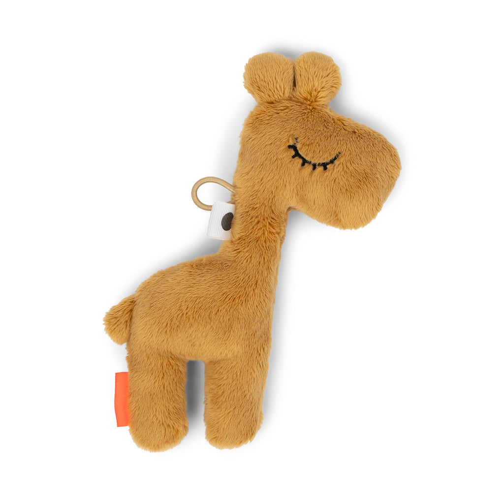 Babyspeeltje Tiny sensory rattle Raffi Mustard - 19 cm - Rammelaars Done by Deer - In den Olifant