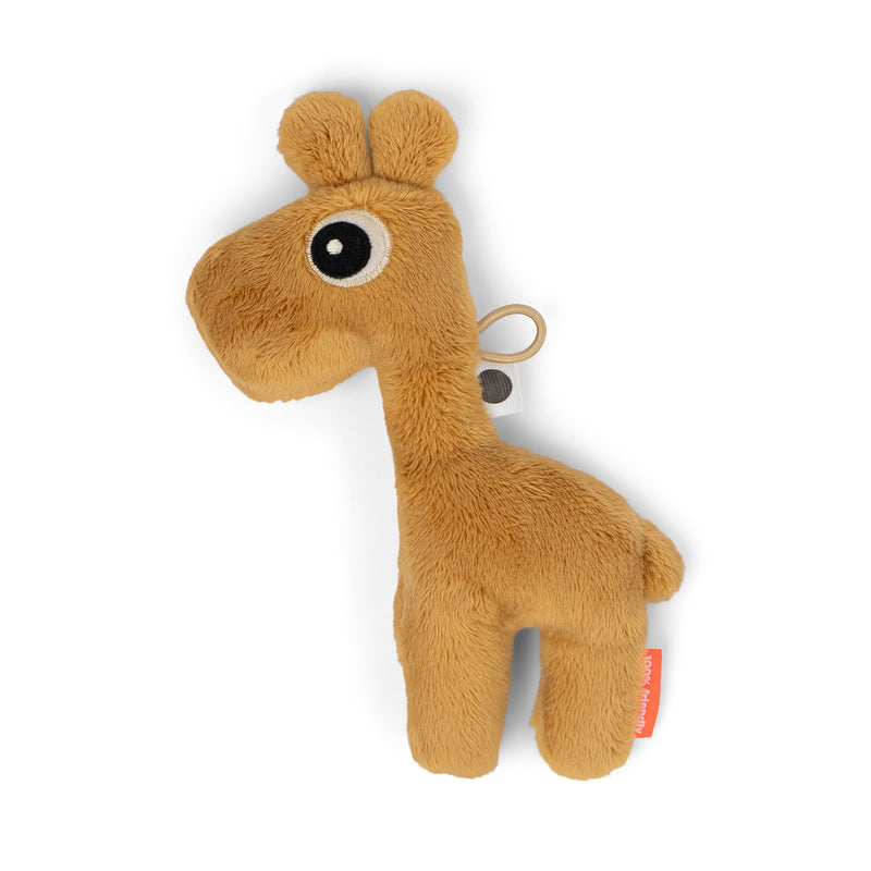 Babyspeeltje Tiny sensory rattle Raffi Mustard - 19 cm - Rammelaars Done by Deer - In den Olifant