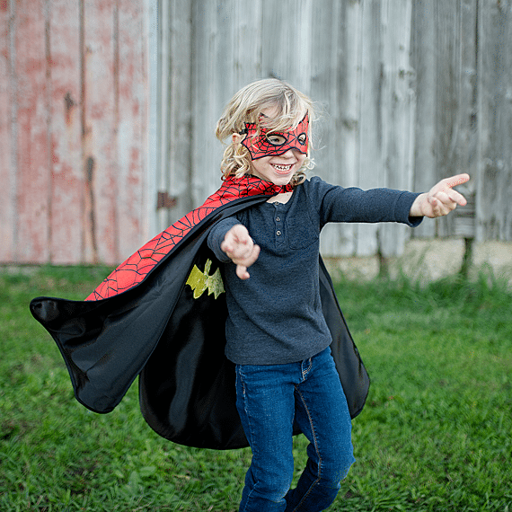 Dubbelzijdige Verkleedcape En Masker - Spider/Bat