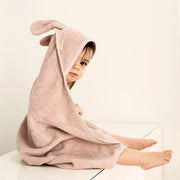 Badcape Konijn Roze - 80 x 80 cm - Badlinnen Kikadu - In den Olifant