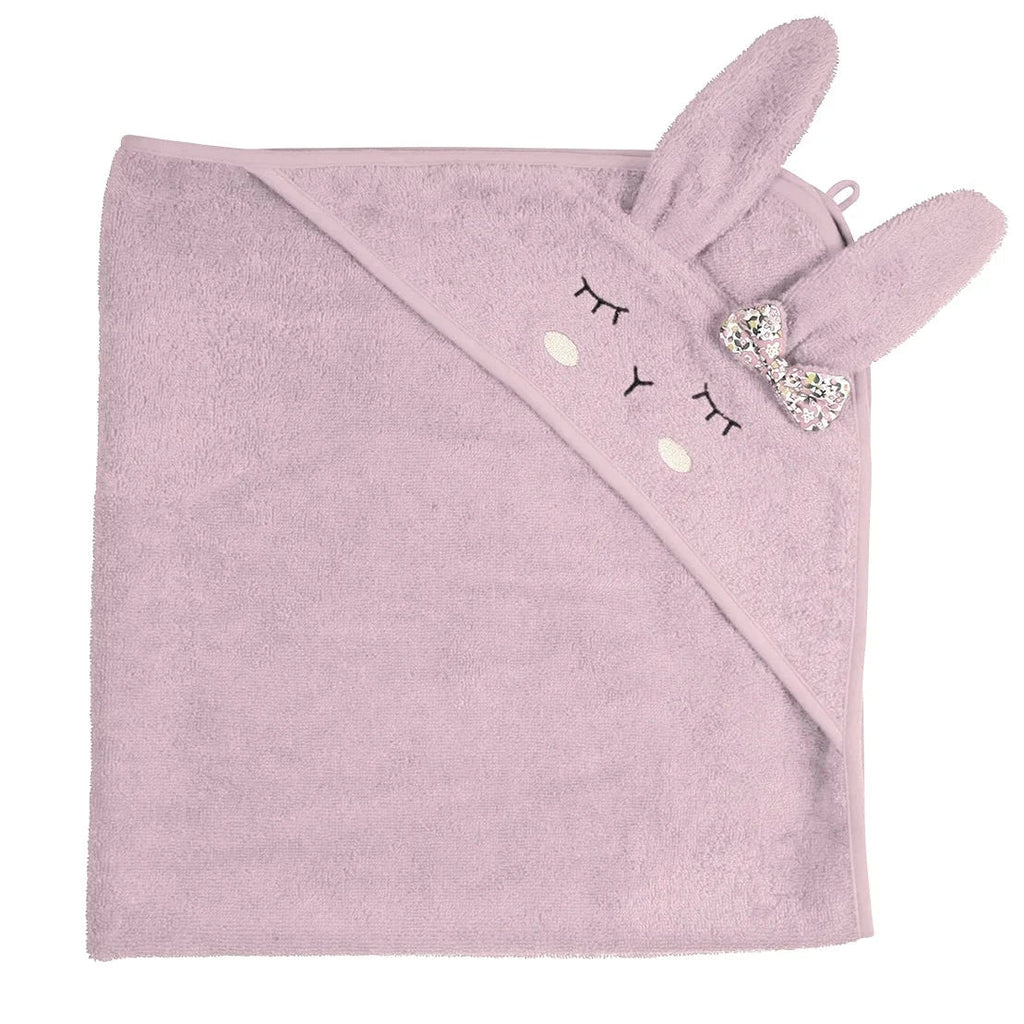 Badcape Konijn Roze - 80 x 80 cm - Badlinnen Kikadu - In den Olifant