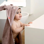 Badcape Konijn Roze - 80 x 80 cm - Badlinnen Kikadu - In den Olifant