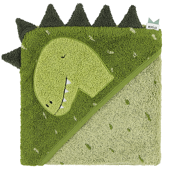 Badcape Mr. Dino - 75 x 75 cm - Badlinnen Trixie - In den Olifant