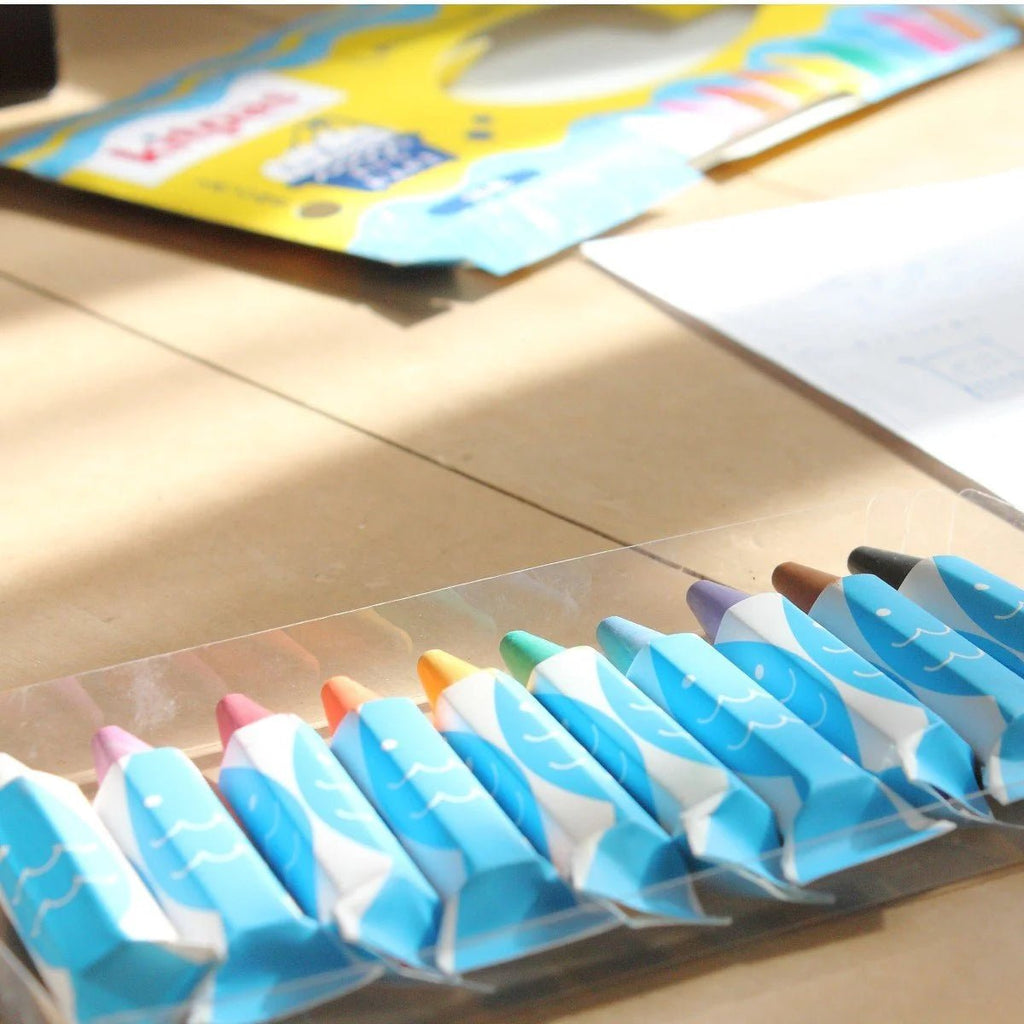 Badkrijtjes Kitpas Rice bran Wax Bath Crayons - set van 10 met spons - Kleuren en tekenen Kitpas - In den Olifant