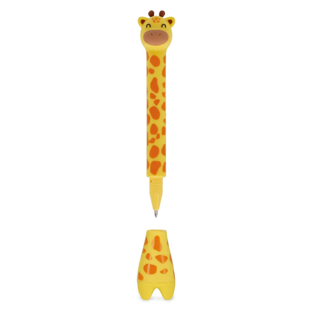 Balpen Stand - Ink Ovation - Ballpoint Pen With Base - Giraffe - 1 Mm - Blue Ink - Schrijfwaren Legami - In den Olifant