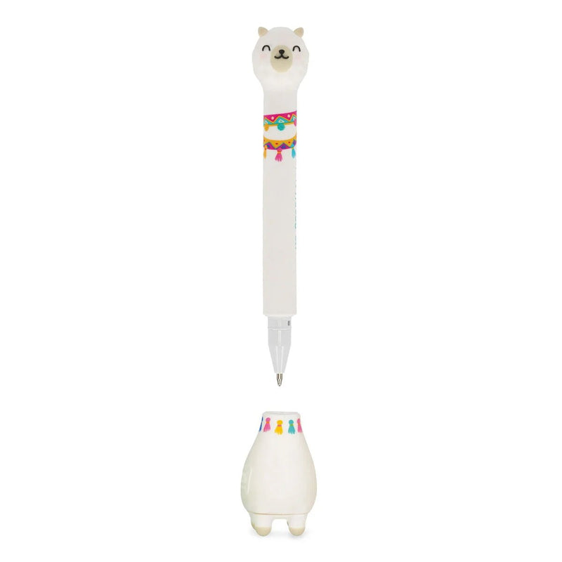 Balpen Stand-Ink Ovation - Ballpoint Pen With Base - Llama - 1 Mm - Sky Blue Ink - Schrijfwaren Legami - In den Olifant