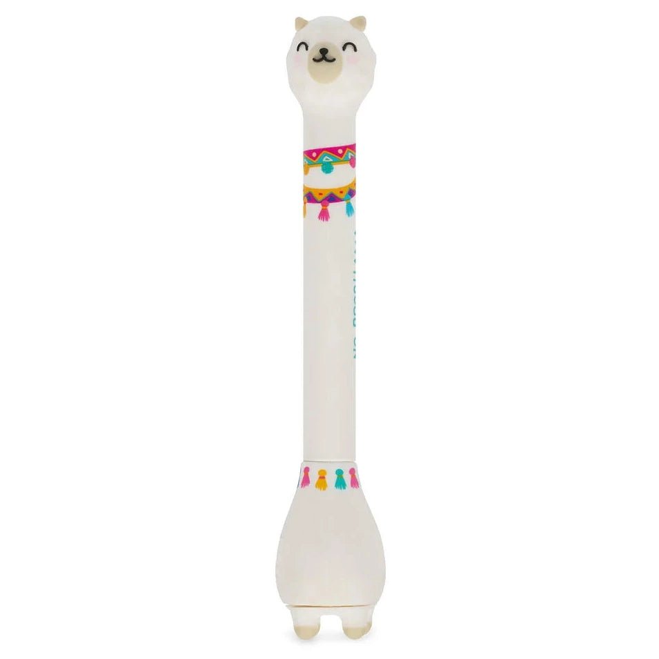 Balpen Stand-Ink Ovation - Ballpoint Pen With Base - Llama - 1 Mm - Sky Blue Ink - Schrijfwaren Legami - In den Olifant