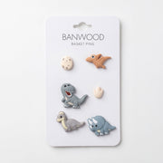 Basket Pins Dinosaurs - set van 6 - Fietsaccessoires Banwood - In den Olifant